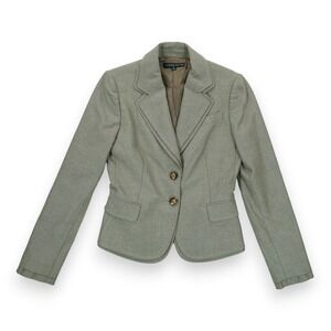 Antonio Melani Jacket Sz 0 & Skirt Sz 2 Suit Brown Two Button Career Stretch